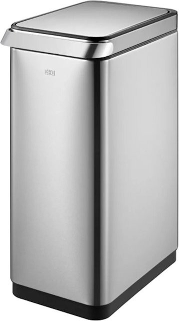 PROREGAL Abfalleimer aus gebürstetem Edelstahl mit Touch Bar, Silber, H x B x T: 62,3 x 26 x 40,8 cm - Bild 1