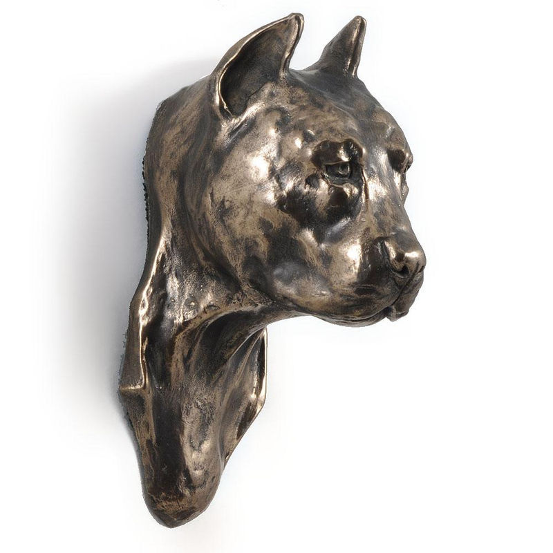 Hängende Hundestatue American Staffordshire Terrier Amstaff III von Art-Dog in Braun aus Kunstharz und Metall - Bild 5