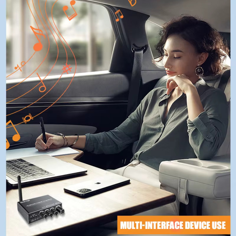Kebidumei Bluetooth 6.0 Audio Receiver in Schwarz mit 3,5mm AUX, RCA, Koaxial und USB-Anschluss inklusive IR-Steuerung für Auto, Lautsprecher und PC - Bild 3