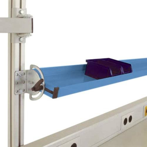 Manuflex LZ8303.5012 ESD Neigbare ESD-Ablagekonsole in Blau für UNIVERSAL und CANTOLAB, Nutztiefe: 34,5 cm, für Tischbreite: 150 cm - Bild 1