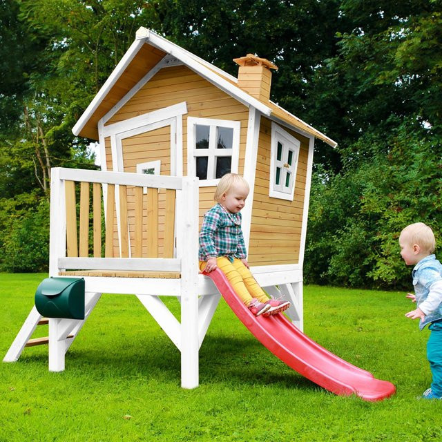 AXI Robin Spielhaus Braun-Weiß mit Roter Rutsche ab 2 Jahren - Bild 1