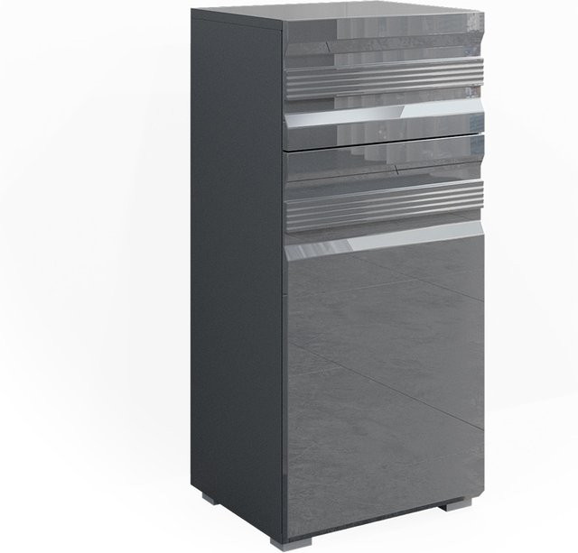 Vicco Badschrank Freddy Midischrank Anthrazit Hochglanz B/T/H: 36 x 12,21 x 79 cm - Bild 1