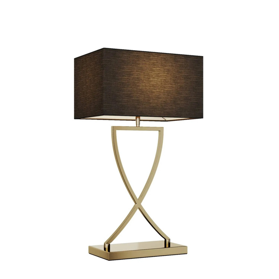 Lucande Tischlampe Evaine Modern in Schwarz und Messing, 1-flammig, E27, Höhe: 66,0 cm, Breite: 20,0 cm, Tiefe: 35,0 cm - Bild 2