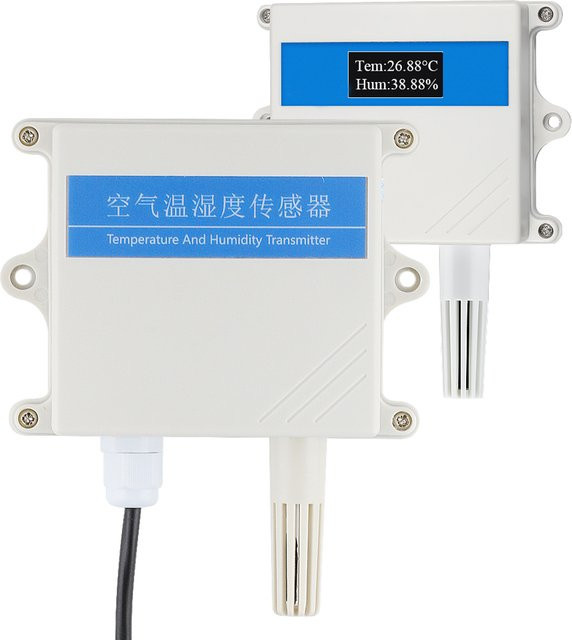UICPAL PVC-Sonden-Temperatur- und Feuchtigkeitssensormodul mit OLED-Display, ModBus RTU RS485, 4-20mA, 0-10V, Industriesensorsender in Weiß - Bild 1