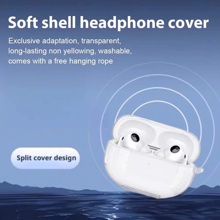 Transparente TPU-Schutzhülle für Huawei FreeBuds Pro 5 mit Tragebandhaken - Bild 2