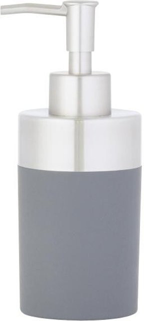 Axentia Seifenspender Lena aus Edelstahl in Silber und Anthrazit, wiederbefüllbare Pumpe, B/H/T: 6,8 x 17,5 x 7,0 cm - Bild 1