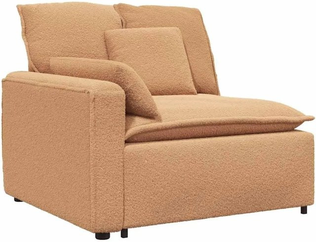 vidaXL Modulares Sofa Endmodul mit Armlehne und Kissen in Beige, Breite: 100 cm, Tiefe: 105 cm, Höhe: 64 cm - Bild 1