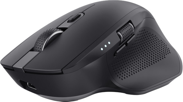 Trust kabellose Bluetooth-Maus mit Mehrgeräte-Anschluss und zwei Mausrädern, Schwarz - Bild 1