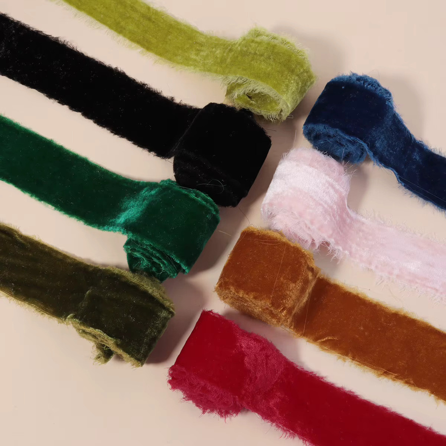 Handgemachtes buntes Textilband mit ausgefransten Kanten für DIY-Geschenkverpackungen und Dekorationen wie Hochzeiten oder Geburtstage, Beige/Mehrfarbig - Bild 5