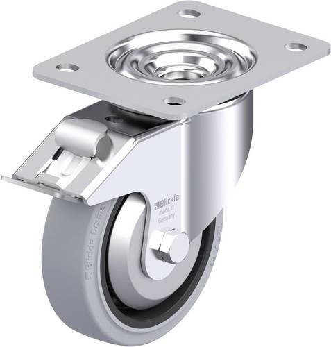 Blickle Stahlblech-Lenkrolle LK-POEV 125XR-3-FI-SG-FA in Silber, Rad-Durchmesser: 125 mm, Tragfähigkeit: 250 kg - Bild 1