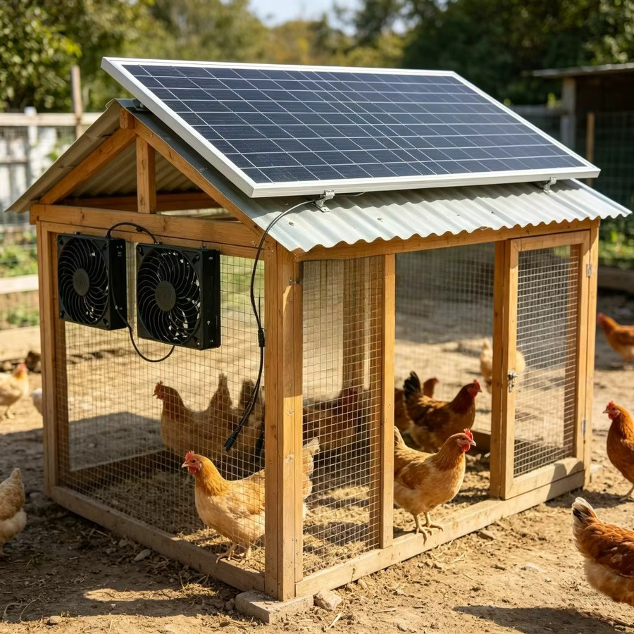 EESBAO 10W Solarpanel-Abluftventilator zur Belüftung und Luftzirkulation in Schwarz - Bild 2