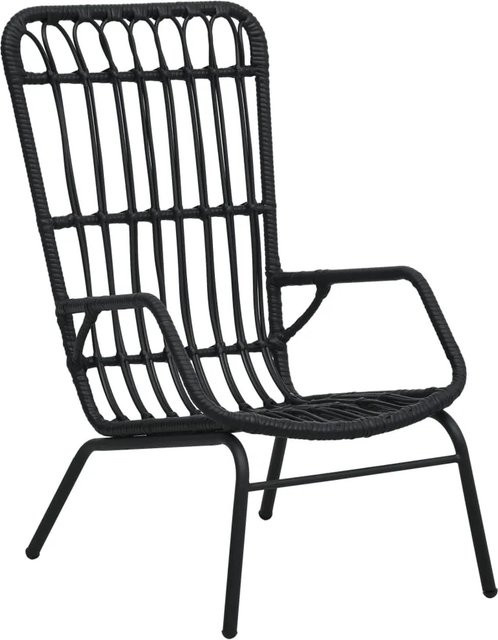 vidaXL Gartenstuhl aus Poly-Rattan und pulverbeschichtetem Stahl in Schwarz, B/T/H: 53,5 x 75,0 x 90,0 cm - Bild 1