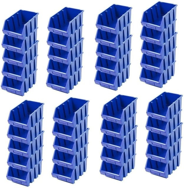 PROREGAL SuperSparSet mit 40 Sichtlagerboxen aus Polypropylen in Blau, H x B x T: 12,6 x 17 x 24 cm - Bild 1