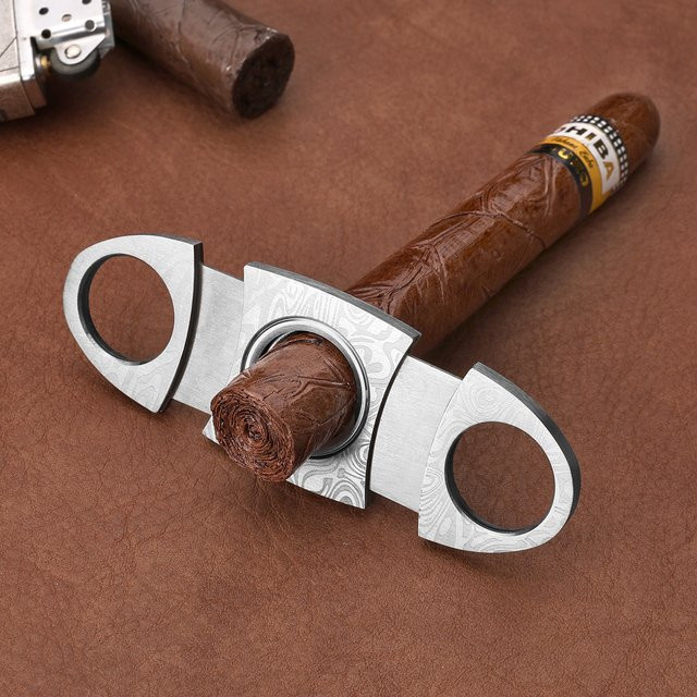 Edelstahl Zigarrenschneider in Silber als klassische Guillotine-Zigarrenschere - Bild 1