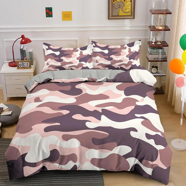 Camouflage Bettwäsche-Set aus Mikrofaser mit Kissenbezug, Mehrfarbig, B/H: 140 x 210 cm - Bild 1