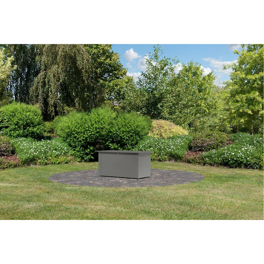 Karibu Metallbox Kailua Gartenbox aus Metall in Grau Matt mit Soft-Close-Deckel und Schloss, B/H/T: 134 x 71 x 62 cm - Bild 3
