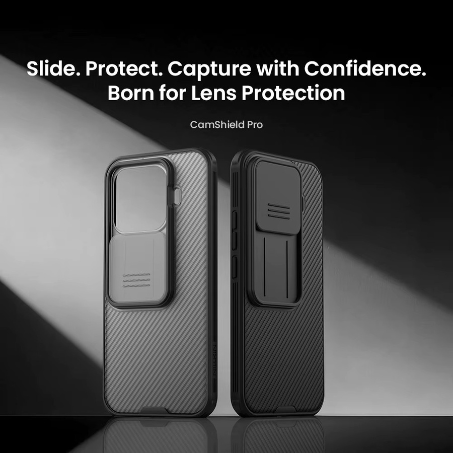 Nillkin CamShield Pro Hartschalen-Hülle für Xiaomi 17T Pro, 17T, 15T Pro und 15T 5G mit Schiebe-Kameraabdeckung und Linsenschutz in Schwarz - Bild 3