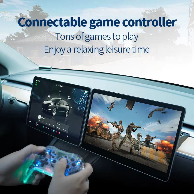 KUNFINE 15,6 Zoll Android Auto und Apple CarPlay Steuergerät für Tesla Modell 3/Y, Copilot Monitor für Passagier-Unterhaltung, Schwarz - Bild 3