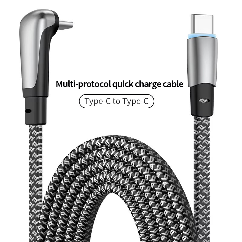 MACDOT USB-C-Ladekabel in Grau mit flachem 90-Grad-Anschluss für Samsung S23 S22 S21, iPhone 16 und MacBook Air - Bild 6