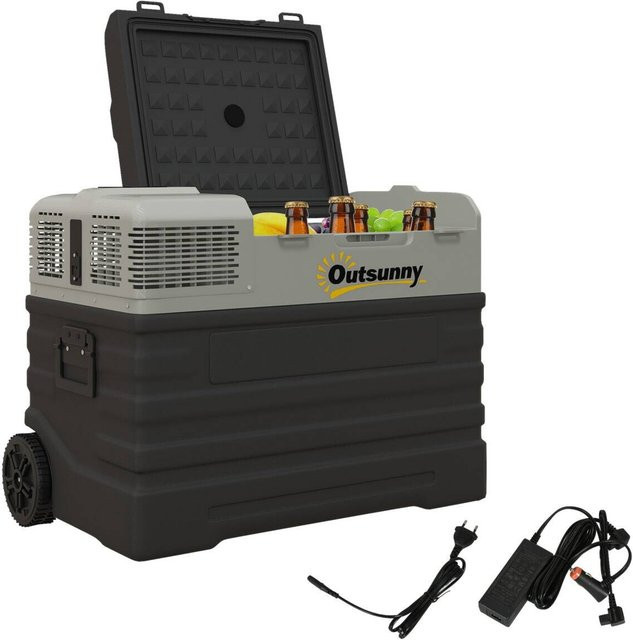 Outsunny Kompressor Kühlbox in Schwarz und Grau aus Kunststoff und Stahl, B/H/L: 43 x 54 x 69 cm - Bild 1