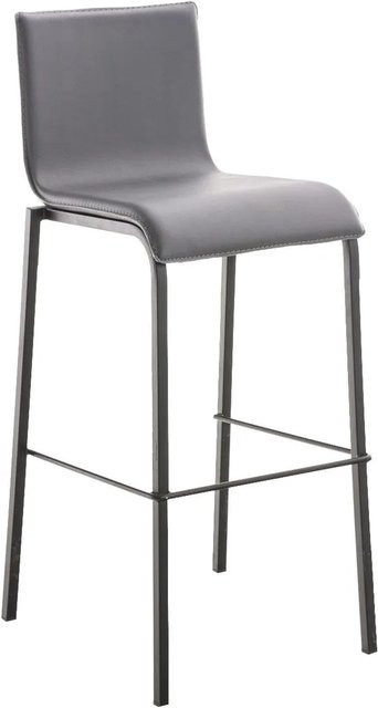 DELUKE Barhocker KELAN Barstuhl aus Kunstleder in Grau und Schwarz mit Lehne, B/T/H: 43 x 51 x 103 cm - Bild 1