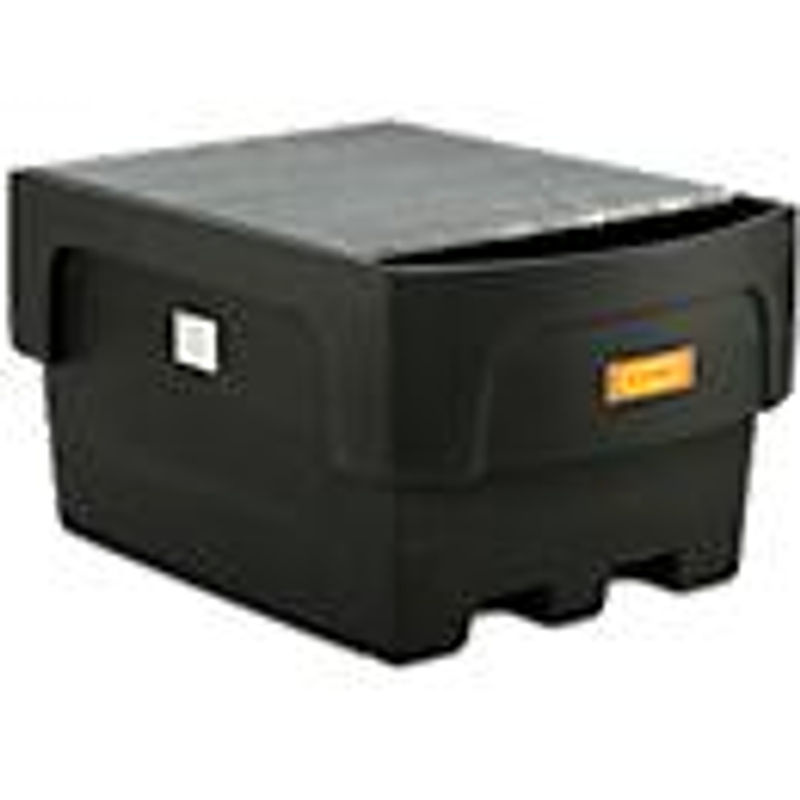 Cemo IBC-Auffangwanne aus Polyethylen mit Abfüllvorsatz und Stahlrost, 1100 l, 1500 kg, unterfahrbar - Bild 3
