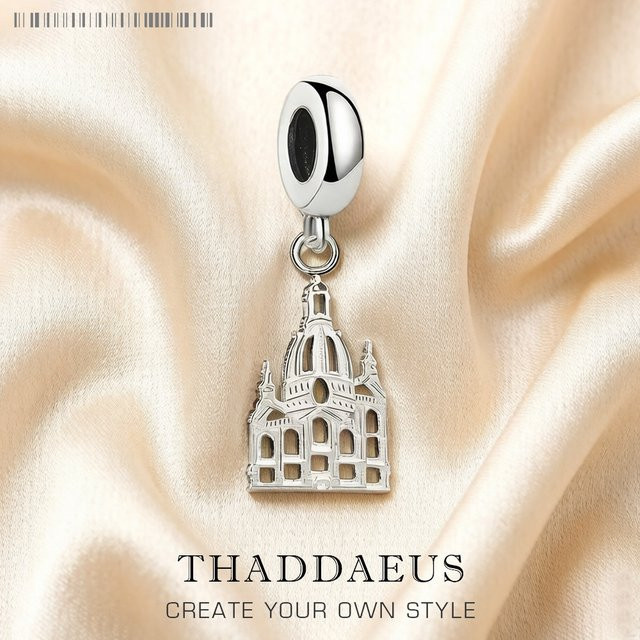 Thaddaeus Charm-Anhänger Frauenkirche Dresden, 925 Silber, Unisex, Vintage - Bild 1
