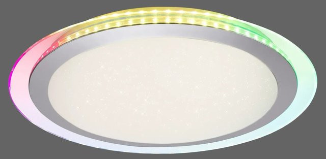 Just Light LED-Deckenleuchte Cyba in Silber mit CCT und RGB sowie Fernbedienung, Durchmesser: 45 cm - Bild 1