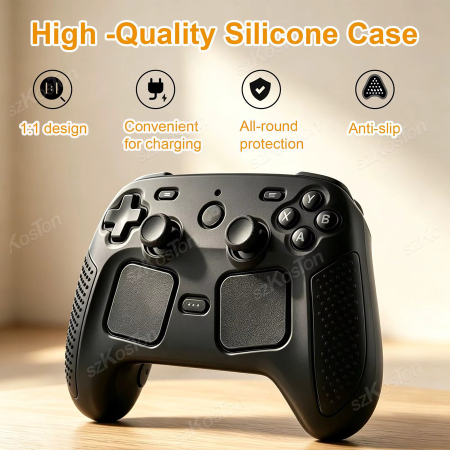 SZKOSTON Silikon-Schutzhülle für Steam Controller 2 in Schwarz, rutschfeste und stoßfeste Schutzschale - Bild 2