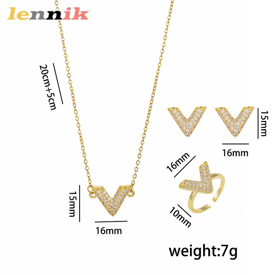 LENNIK Halskette, Edelstahl, Gold, Zirkonia, Damen - Bild 2