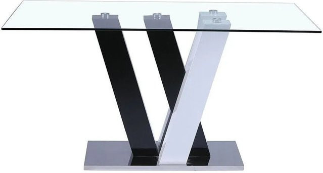 Vente-unique Esstisch Winch in Schwarz und Weiß aus MDF und Glas, Breite: 150 cm - Bild 1