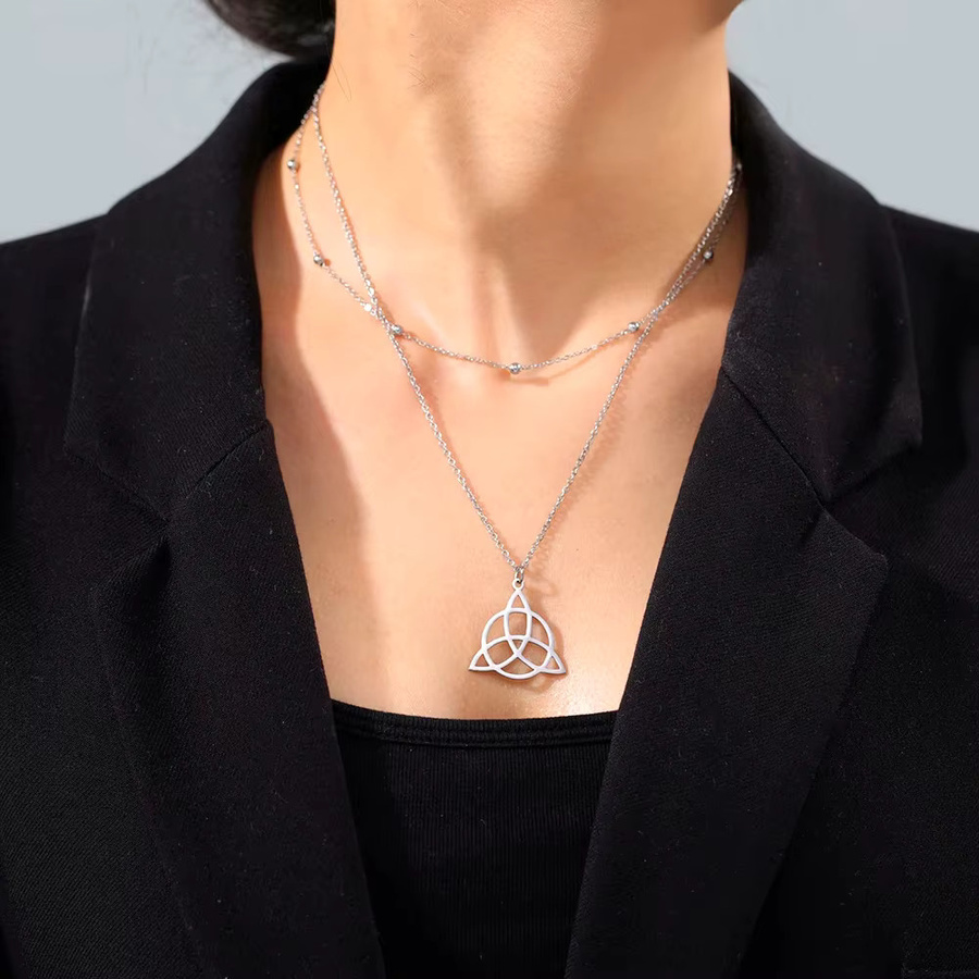 Lemegeton Halskette, Silber, Triquetra Celtics Knoten, Damen - Bild 2