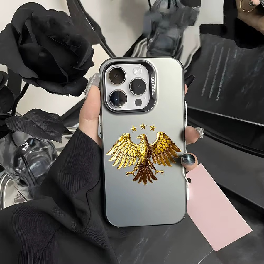 Eagle Handyhülle im syrisch-arabischen Design für iPhone 11 bis iPhone 17 Pro Max, mehrfarbig, matt mit Laser-Effekt und metallischem Aurora-Finish - Bild 3