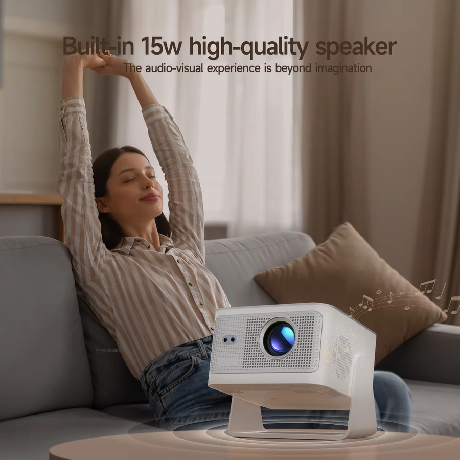 Magcubic HY350Max Beamer mit Android 14, Autofokus, 900 ANSI Lumen, 4K Unterstützung und Native 1080P Full HD, Wifi 6 und Bluetooth 5.4, Weiß - Bild 6