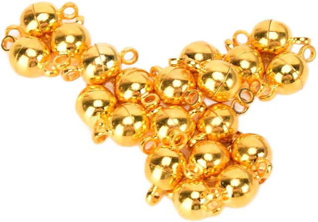 Magnetverschlüsse Rund, Messing, gold, 20 Sets - Bild 1