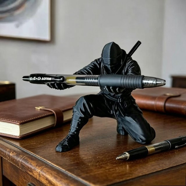 Ninja Schreibtisch-Organizer als kreativer Stifthalter in Schwarz aus Kunststoff - Bild 1