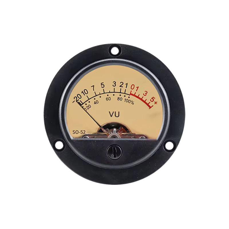 VU Level Meter VU-Anzeigegerät mit 52 mm Rundanzeige in Schwarz und gelber Hintergrundbeleuchtung - Bild 2