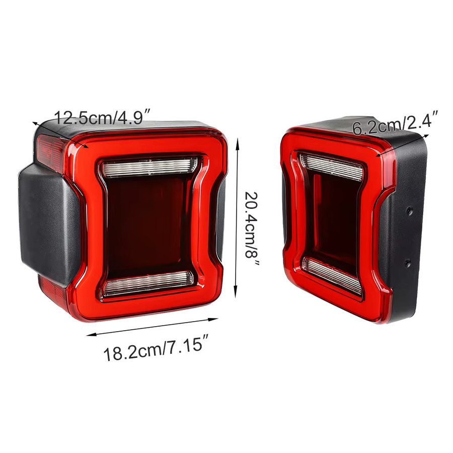 ZHUSILI LED Rückleuchten Set für Jeep Wrangler JK 2007-2018 mit Bremslicht, Rückfahrscheinwerfer und Tagfahrlicht - Bild 2