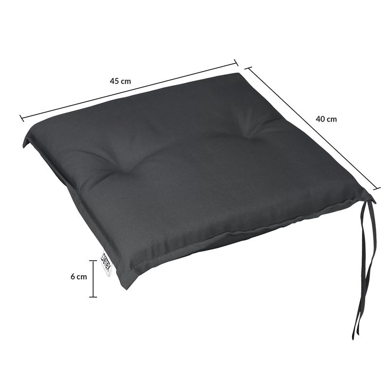 4er-Set Sitzkissen Sydney Anthrazit, wasserabweisend und waschbar, B/T/H: 45 x 40 x 6 cm - Bild 3