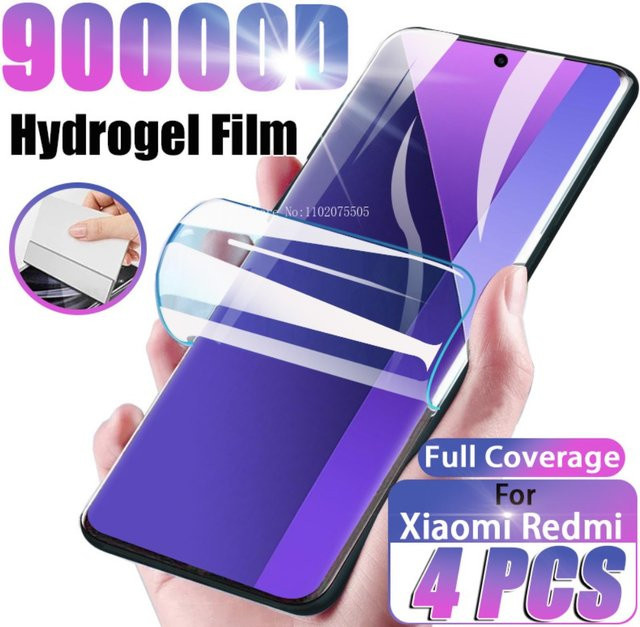 4er-Pack Hydrogel-Schutzfolien für Xiaomi Redmi Note 13 12 11S Pro Plus Turbo 3 10 10S 9 Pro 7 13C 5G, transparente Vollabdeckung Screen Protector - Bild 1