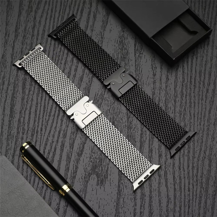 Milanaise-Armband Edelstahl, Silber, Unisex - Bild 4