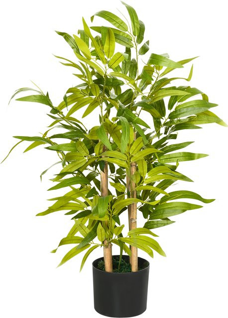 Aosom HOMCOM Künstlicher Bambus Dekorative Pflanze mit Topf in Grün und Schwarz, Höhe: 60 cm - Bild 1