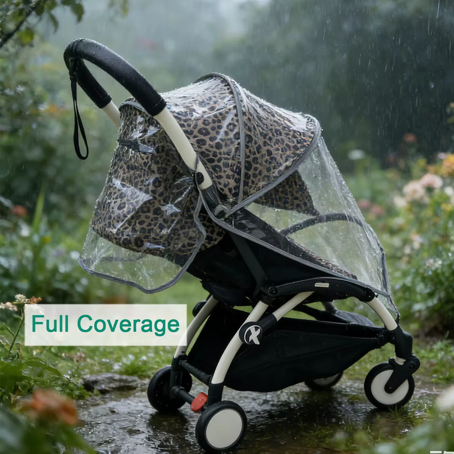 Babyzen Regenschutz für Kinderwagen der YOYO-Serie in Grau mit reflektierendem Rand, wind- und schneesicherer Wetterschutz - Bild 2