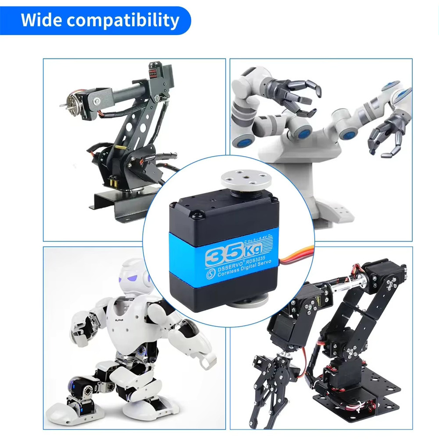 wishiot Digitaler Servo-Kernlosmotor, 35 kg, mit Halterung und Armplatte - Bild 5
