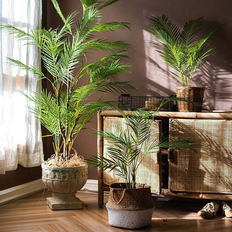 Künstliche Palme Kmitang in Grün, tropische Monstera-Pflanze aus Kunststoff für Haus und Garten, Höhe: 125 cm - Bild 1