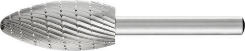 PFERD HSS Frässtift Flammenform B in Silber, Arbeitslänge: 35 mm, Durchmesser: 16 mm, Schaftdurchmesser: 6 mm, universal mittel fein mit Spanbrecher - Bild 1