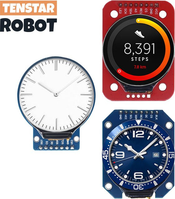 TENSTAR ROBOT Rundes TFT-LCD-Anzeigemodul mit 1,28 Zoll Display, RGB, GC9A01 Treiber und 4-Draht-SPI-Schnittstelle, 240 x 240 Pixel - Bild 1