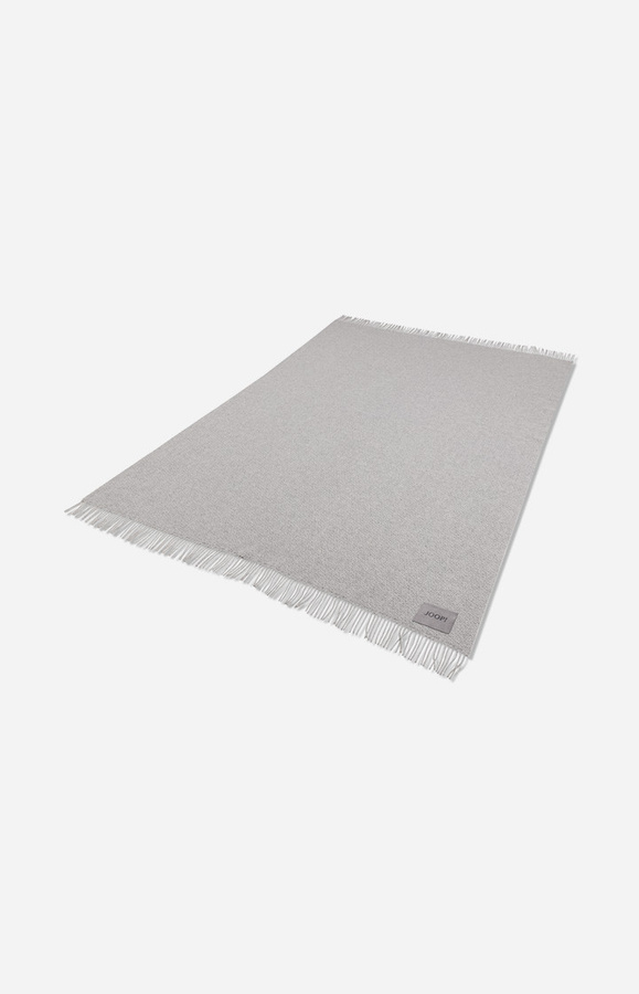 JOOP! Plaid FINE-WOVEN in Silber mit Fransen aus Wolle und Kaschmir - Bild 2