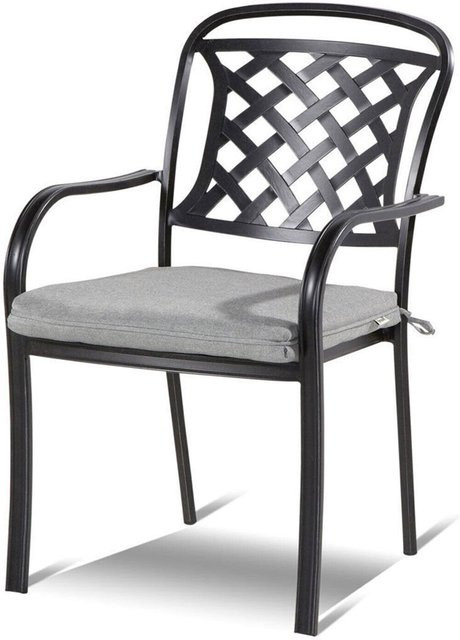 Hartmann Preston Diningsessel aus Alu-Guss in Grau mit Sitzpolster, B/T/H: 64 x 54,5 x 90 cm - Bild 1