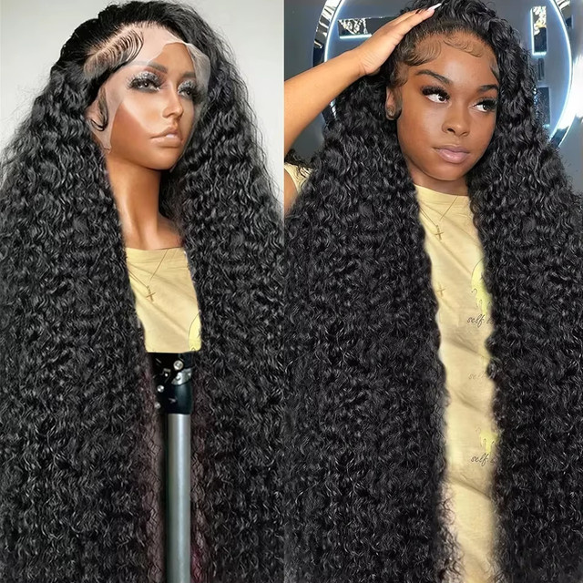 Sterly Deep Wave Echthaarperücke, 46 Zoll, HD transparente Spitze, 220% Dichte, Damen - Bild 1